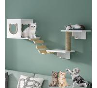 Cat Wall Frame for Climbing, Shelves and Perches, House, Sisal Post Ladder, Steps and Travel Platform, Space-Saving(Style5)
