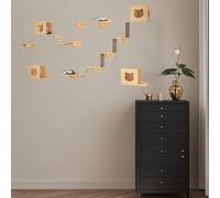 Cat Wall Shelves and Hanging Perches, Climbing Frame Set, Indoor Cat Climbing Frame for Large Or Small Cats(12pcs)