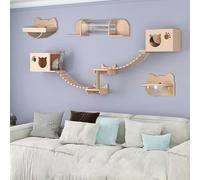 Cat Wall Shelves, Cat Shelves for Wall, Cat Wall Furniture, Cat Wall Shelves Set, Cat Wall Perch, Cat Steps, Cat Stairs, Cat Perch, for Cat Sleeping Playing Climbing (Color : Combination 18)