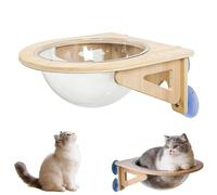 Cat Wall Shelves, Clear Bubble Suction Cup Pet Lounge, Cat Window Perch, for Workplace Kitchen Living Room Home Indoor Apartment Corner (Khaki)