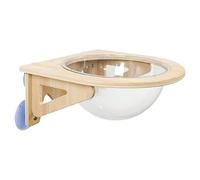 Cat Wall Shelves - Clear Dome Perch, Window Climbing | Secure Adhesive Installation Detail, Relaxation Point Advantage, Kitchen Corner Application
