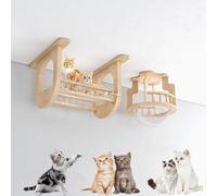 Cat Wall Shelves, Modern Wall-Mounted Cat Furniture, Climbing Wall for Cats, DIY Ceiling and Wall Combination Set, Space Saving Design
