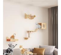 Cat Wall Shelves, Modern Wall-Mounted Cat Furniture, Climbing Wall for Cats, DIY Ceiling and Wall Combination Set, Space Saving Design