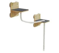 Cat Wall Shelves - Space-Saving Floating Set, Natural Wood Perch Climbing Steps, Scratch and Rest Playground, Sturdy Installation Design | for Apartment Living Room Balcony Window Indoor Outd