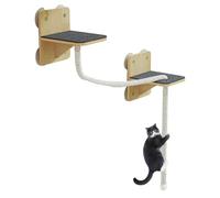 Cat Wall Shelves - Space-Saving Mounted Cat Furniture, Natural Perch, Scratching Tower and Stairs, Window Play Setup for Home, Indoor Outdoor Cats, Climbing Toys and Activity Center