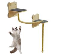 Cat Wall Shelves - Space-Saving Wall Mounted Cat Shelves - Natural Toys Perch Tree Scratching Tower Stairs for Window Home Play Indoor Outdoor