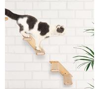 Cat Wall Steps 2-Pack, Two Step Cat Climbing Shelves, Wall-Mounted Reversible Cat Stairway with Durable Sisal Scratching Rope, Ideal for Cats' Perching, Climbing, and Playing Furniture