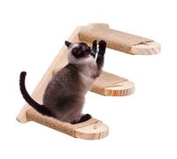 Cat Wall Steps - Sturdy Stairway for Cats | Space Saving Cat Climbing Shelf with Wooden Jute Rope Design for Playing and Resting, A:12x20x8cm B:34x20x8cm C:44x20x8cm
