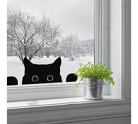Cat Wall Vinyl Decal Art - Cute Kittens Peeping Stickers for Kids Rooms, Fridge, Nursery - Cartoon Animals Home Decor