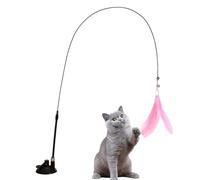 Cat Wand - ABS 55g Black/White/Pink, Detachable Teaser Stick Suction Cup Toy | Perfect for Exercise Interactive Play Entertainment Hunting Training Activity Fun Cats Indoor Outdoor