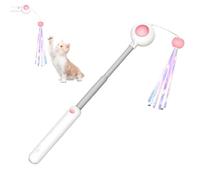 Cat Wand, Cat Teaser Wand, Pet Interactive Toy Telescopic Stick for Hunting Play Boredom Outdoor Indoor Travel Trip Apartment Living Room Home