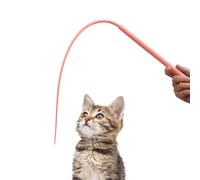 Cat Wand - Cute Interactive Silicone Cat Toy,Soft Teaser Tail Shape Enhances Mental Enrichment for Indoor Home Playing Cage Exploring Relaxing Jumping Hunting Simulation