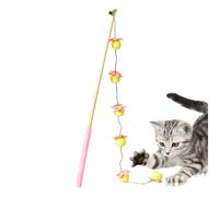 Cat Wand | Interactive Self-Play Fruit Design Stick | Wooden Cat Teasers | for Indoor Play Kitten Bird Fish Mouse Boredom