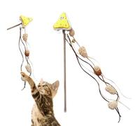 Cat Wand Toy,Cat Stick Toy Food Theme - Interactive Catcher and Funny Exercise, Plush Reaction Training Aid for Indoor Play Enrichment and Boredom Relief