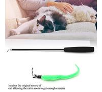 Cat Wand Toy, Cat String Toy Fishing Pole High Elastic Retracted Teaser Wire Chaser Wand Kitten Pet Play Interactive for Indoor to Exercise (Black pole)