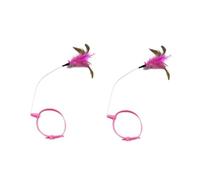Cat Wand Toy, Cat Toys For Indoor Cats Adult, 2pcs Kitten Dancer, With feathers, Collar, Bell And Flexible Wire For Indoor Cats Play chases Exercise, Interaction Enhances Relationships