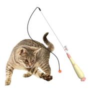 Cat Wand Toy Enrichment Fishing Pole with Light