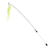 Cat Wand Toy - Feather Material, Bell Sound Feature | String Stick with Simulated Bird Movement, Interactive Teasing Tool for Indoor Pet Training and Playtime Activities, 80x1.5x1.5cm/31.5x0.59x0.59 i