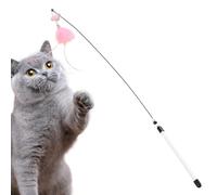Cat Wand Toy - Feather Teaser Stick, Interactive Bell String | Fun Pet Play Wand with Sounds for Indoor Cats, Teasing Toy for Kittens, Furry Companion Exercise, Cat Supplies, Daily Entertainment