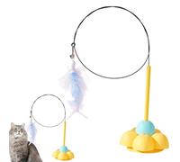 Cat Wand Toys For Indoor Cats | Cat String Toy With Sticky Suction Cup - Flexible Steel Wire Cat Teaser Fishing Pole Toy For Chew