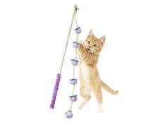 Cat Wand Toys with Anti-Slip Handle 15.7 Inch Wooden Fruit-Shaped