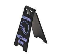Cat Warning Sign, Cat Vomit Sign - Funny 3D Printed Decorative Warning Sign - Novelty Gag Exquisite Attention Sign, Cortil Cat Sign