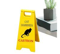 Cat Warning Sign - Printed Funny Cat Vomit Humor Caution Sign | Cute Gag Black Cat Sign, Funny Cat Signs Decor For Home, Classroom, Cat Lovers And Cat Decorations