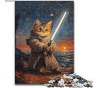 Cat Warrior Jigsaw Puzzles 1000 Pieces for Adults Teens, Decompressing Intellectual Educational Toy Educational Game for Birthday, Chrismas (size 26x38cm)