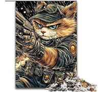 Cat Warrior Jigsaw Puzzles for Adults 1000 Jigsaws, Brain Intelligence Challenge Addictive Toys Birthday Gifts for Age 14+ (50x75cm)