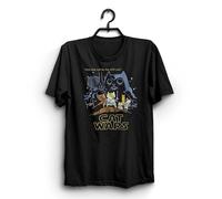 CAT Wars Tee Parody Mens Funny Black T Shirt Novelty Joke Tshirt Rude Gift Him Dad Birthday Slogan