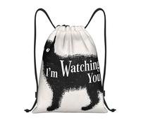 Cat Watching You Gym Bag Unisex Drawstring Bag Portable Sports Backpack For Holiday Shopping Men 36X42Cm