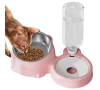 Cat Water and Food Bowl | Removable Cat Food Feeding Bowl - Water Dispenser and Stainless Steel Bowl for Cats and Dogs, Removable Tilted Bowl for Pets