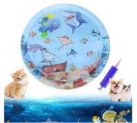 Cat Water Bed Play Mat with Fish, Cuddles Meow Water Mat, Upgrade 0.5mm Thickened 39.37in, for Cats, Unbreakable Interactive Cat, Built-in Swimming Fish, with Air Pump