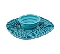 Cat Water Bowl Slow Feeder Mat for Dog Silicon Bowl with Suction Cups Include A Collapsible Dog for Dry Wet Food Slow Feeding Mat Lick Pad Anxiety Boredom Reducer