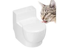 Cat Water Bowl Toilet Shaped Raised Anti-Spill Dish | Non Slip Base Stainless Steel Pet Bowl for Kitten Small Sized Dogs Puppy Home Indoor Bathroom Living Room Kitchen Corner