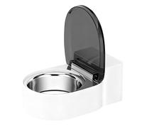Cat Water Bowls - 2.95 Inch Toilet Shaped Dish | Automatic Flow Bowl: PP Pet Elevated, 140G, Spill-Free Design, for Small Dogs, Feeding
