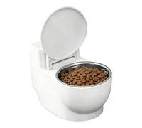 Cat Water Dispenser - ABS+Stainless Steel, 3.9x3.18 Inch, Pet Water Toilet Shape, Non-Drip | Detachable and P-Mountable Pet Dispenser