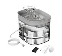 Cat Water Fountain, 1.8L Clear Automatic Pet Water Dispenser with Circulating Filtration System and Quiet Pump Design, Transparent Kitten Drinker Bowl for Dogs Cats, for Home Office Bedroom Living