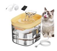 Cat Water Fountain, 1.8L Clear Automatic Pet Water Dispenser with Circulating Filtration System and Quiet Pump Design, Transparent Kitten Drinker Bowl for Dogs Cats, for Home Office Bedroom Living