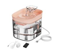 Cat Water Fountain, 1.8L Clear Automatic Pet Water Dispenser with Circulating Filtration System and Quiet Pump Design, Transparent Kitten Drinker Bowl for Dogs Cats, for Home Office Bedroom Living
