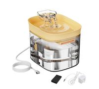 Cat Water Fountain - 1.8L Clear Kitten Drinker | Automatic Dog Water Dispenser for Pet Parents, Animal Lovers Home Office, Electric Bubbler, Hydration Station Ideal for Bedroom Living Room Use