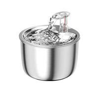Cat Water Fountain 2L with Filter 304 Stainless Steel Electric Water | 304 stainless steel,silent pump below 40dB,3-level flow,2L capacity,USB,10-layer filtration,Water