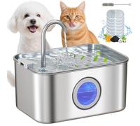 PawHut Cat Water Fountain for Drinking 3.2L Stainless Steel Cat Fountain