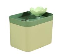 Cat Water Fountain - 6.1 Inch Ceramic | Automatic Dispenser - Green ABS | Filter. Healthy Alpine Clay Material without Heavy Metals Ideal for Hydrating Your Pet