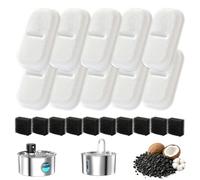 Cat Water Fountain Filter Set - 10 Carbon Filters & 10 Foam Sponges, Replacement for 108Oz/3.2L 67Oz/2L Stainless Steel Pet Water Dispenser,Kitty Spout Pump Filters,Promotes Hydration for Dogs Cats