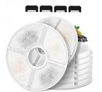 Cat Water Fountain Filters, 12 Pieces Set Pack of 8 Replacement Filter Fit for 81oz/2.4LCat Pet Fountain, 3 Filtration System with 4 Pre-Filter Sponges