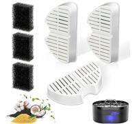 Cat Water Fountain Filters, 3 Pieces Filters + 3 Pieces Foam Filters for Cat Drinking Fountain, Filtering Hair (Sponge), Triple Filtration (Filter)