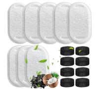 Cat Water Fountain Filters Replacement Filter Including 8Pcs Activated Carbon Filter and 8Pcs Foam Sponge Cat Dogs Water Filter Sponge for Stainless Steel Pet Water Fountain 108oz/3.2L (67oz/2L)