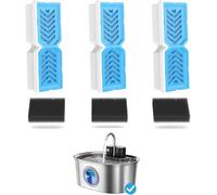 Cat Water Fountain Filters, Replacement Filters & Pre-Filter Sponges for 108oz/3.2L Pet Water Fountain - 3 Pack