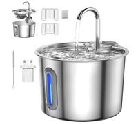 Cat Water Fountain for Drinking: 2.2L Cat Fountain - Super Silent - Built-In Led Light - 2 Filters & 3 Sponges - Visible Water Level Tank - Cats Waterer Fountains for Multiple Pets